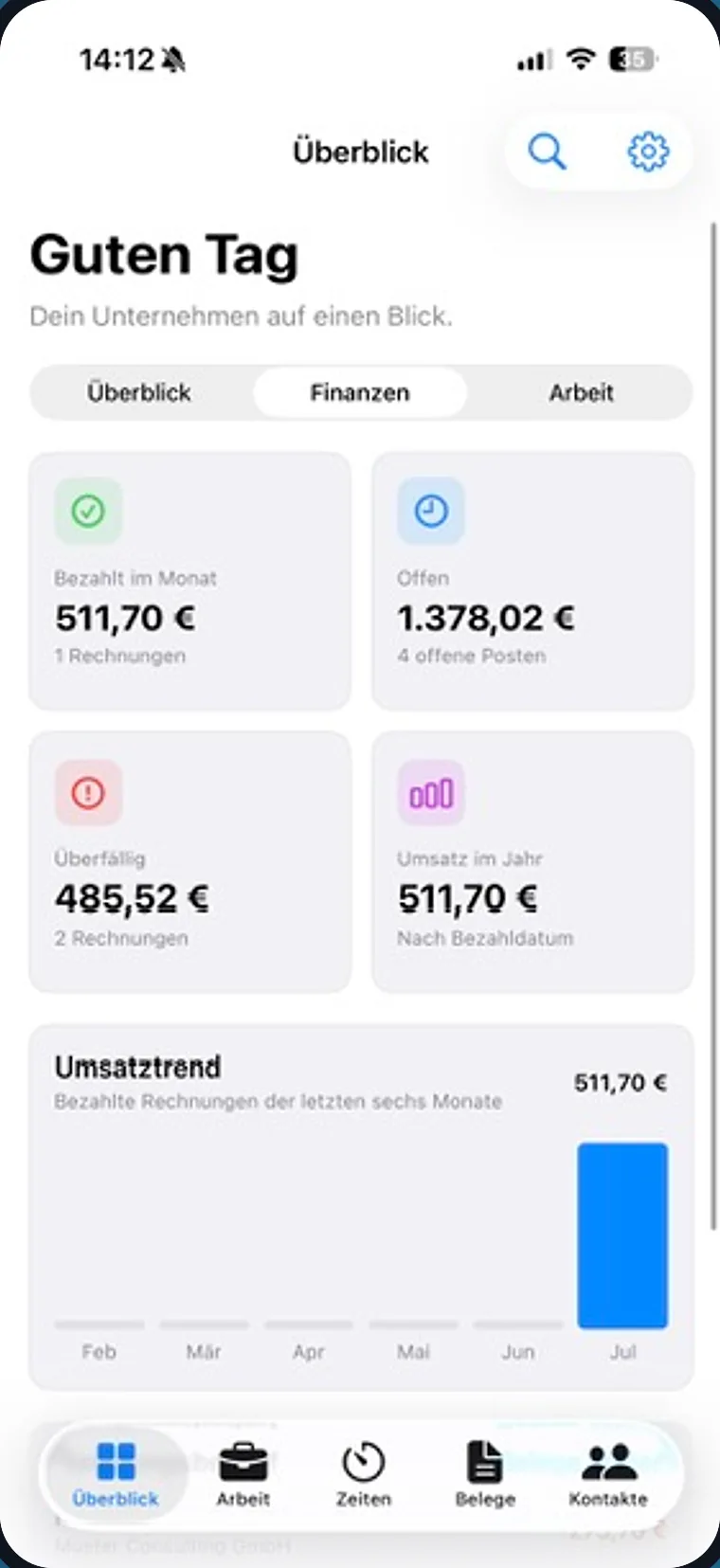 Offene Posten in Rechnungsblick Companion